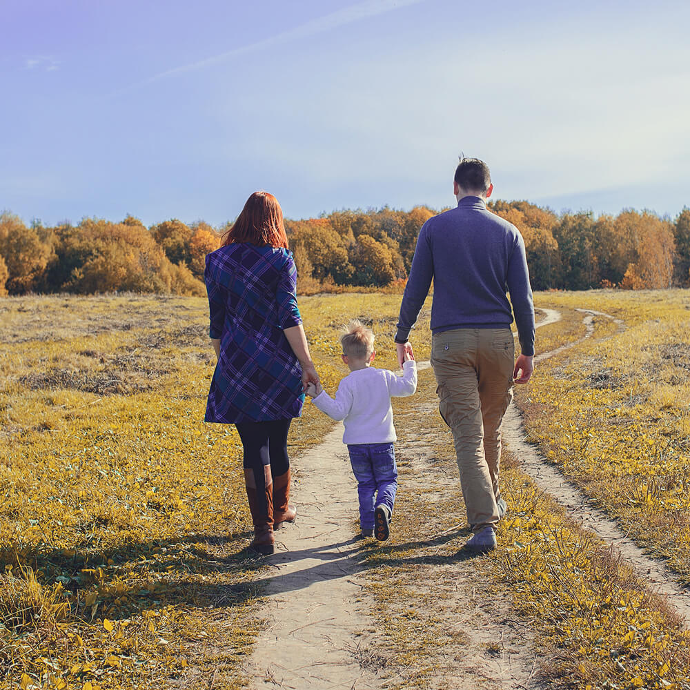Family Walking hand in hand